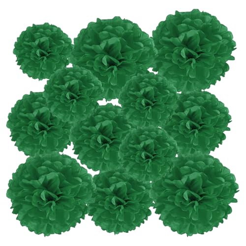 PATIKIL 12 Stück 10/15/20 cm Pom Poms Papier Blumen, Papierblumen Hochzeitsdeko Seidenpapier für Hochzeit Brautdusche Geburtstagsparty Hintergrund Dekoration, Dunkelgrün PATIKIL 12 Stück 10/15/20 cm Pom Poms Papier Blumen, Papierblumen Hochzeitsdeko Seidenpapier für Hochzeit Brautdusche Geburtstagsparty Hintergrund Dekoration, Dunkelgrün von PATIKIL