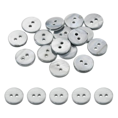 PATIKIL 12 Stück 10mm Perlmuttknöpfe, 2 Löcher MOP Natürliche Perlmuttknöpfe für Nähen Kleidung Mantel Anzug Hemd DIY Basteldekoration, Grau von PATIKIL