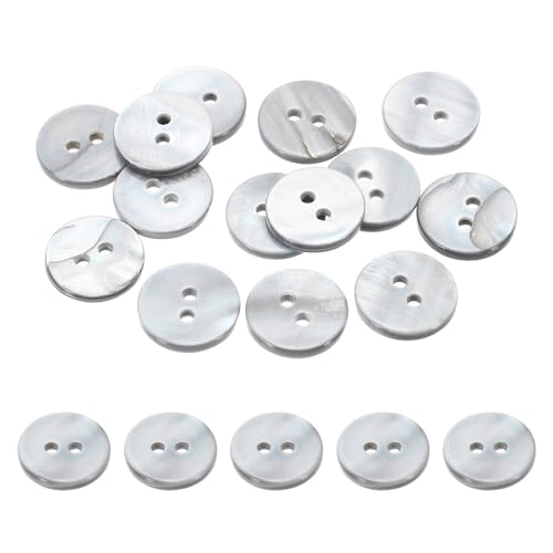 PATIKIL 12 Stück 12.5mm Perlmuttknöpfe, 2 Löcher MOP Natürliche Perlmuttknöpfe für Nähen Kleidung Mantel Anzug Hemd DIY Basteldekoration, Grau von PATIKIL