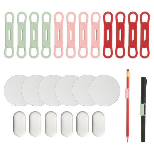 PATIKIL 12 Stück Magnetischer Stifthalter, Silikon Flexibler Stifthalter Verstellbarer Organizer Clip mit 6 Metallplatten für Kühlschrank Whiteboards Schreibtisch Klemmbrett, Grün/Rosa/Rot PATIKIL 12 Stück Magnetischer Stifthalter, Silikon Flexibler Stifthalter Verstellbarer Organizer Clip mit 6 Metallplatten für Kühlschrank Whiteboards Schreibtisch Klemmbrett, Grün/Rosa/Rot von PATIKIL