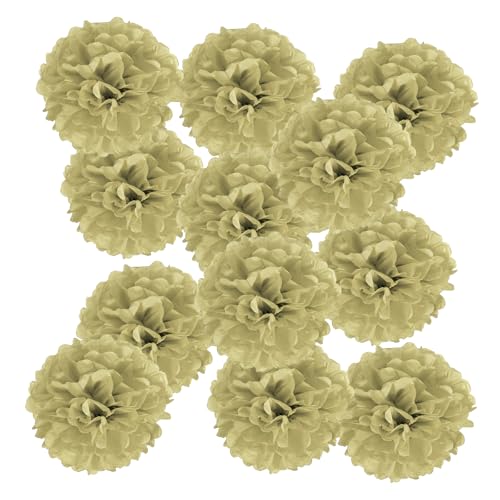 PATIKIL 12 Stück Seidenpapier Pompons Deko, Gold Pompons Dekoration für Geburtstagsdeko Party deko Hochzeitsdeko Gartenparty Babyparty, 200 x 200 mm PATIKIL 12 Stück Seidenpapier Pompons Deko, Gold Pompons Dekoration für Geburtstagsdeko Party deko Hochzeitsdeko Gartenparty Babyparty, 200 x 200 mm von PATIKIL