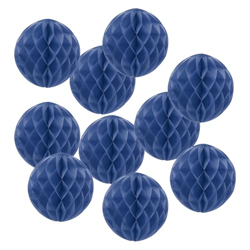 PATIKIL 12" Tissue Paper Pom Poms Flower Balls, 10er Pack Party Hängende Papierblumenkugeln Dekoration für Geburtstag Hochzeit Zuhause Hintergrund Dekor, Marineblau von PATIKIL