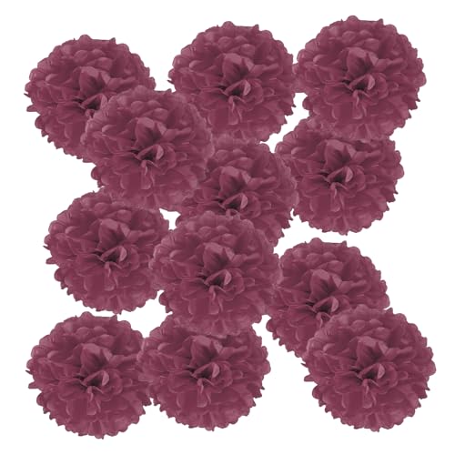 PATIKIL 12 Zoll Seidenpapier Pom Poms, 12 Stück Pom Poms Papierblumen Ball Seidenpapierblumen für Hochzeit Brautdusche Geburtstag Junggesellinnenabschied, Weinrot PATIKIL 12 Zoll Seidenpapier Pom Poms, 12 Stück Pom Poms Papierblumen Ball Seidenpapierblumen für Hochzeit Brautdusche Geburtstag Junggesellinnenabschied, Weinrot von PATIKIL