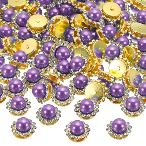PATIKIL 12 mm Blumenkralle zum Aufnähen von Perlen und Strasssteinen, 100 Stück Kristalle Gold Glänzende Flachrückenperlen Strasssteine für DIY-Handwerk Schuhe Ohrring Lila PATIKIL 12 mm Blumenkralle zum Aufnähen von Perlen und Strasssteinen, 100 Stück Kristalle Gold Glänzende Flachrückenperlen Strasssteine für DIY-Handwerk Schuhe Ohrring Lila von PATIKIL