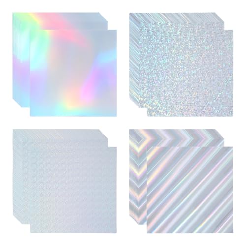 PATIKIL 12"x12" Holographischer Karton, 40er Pack Metallic Irisierendes Spiegelpapier Folienplatten Reflektierende Blätter für Scrapbook Poster DIY Basteln, 4 Farben PATIKIL 12"x12" Holographischer Karton, 40er Pack Metallic Irisierendes Spiegelpapier Folienplatten Reflektierende Blätter für Scrapbook Poster DIY Basteln, 4 Farben von PATIKIL