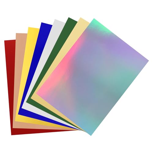 PATIKIL 12"x8.5" Metallische Spiegelkarton-Bögen, 24er Packung in 8 Farben, 250g/m², für Scrapbooking, Poster, DIY-Bastelprojekte, Einladungskarten von PATIKIL