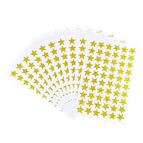 PATIKIL 1200Stk Stern Prämie Aufkleber 20 Blatt Funkelnd Selbstklebend Bunte Sticker für Tabelle Klassenzimmer Party Kunst Dekoration Heimwerken Gold PATIKIL 1200Stk Stern Prämie Aufkleber 20 Blatt Funkelnd Selbstklebend Bunte Sticker für Tabelle Klassenzimmer Party Kunst Dekoration Heimwerken Gold von PATIKIL