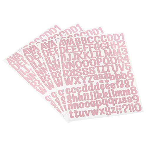 PATIKIL 126Stk Vinyl Buchstaben Nummer Aufkleber Kit 4 Blätter Kleber für Adresse Rosa von PATIKIL