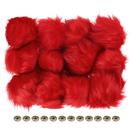 PATIKIL 12Stk Kunstpelz Bommeln für Hüte Flauschig Weiche Pelz Poms Bälle mit Druckknopf für Schlüsselbund Stricken Hüte Heimwerken Schals Handschuhe Tasche Weihnachten Rot PATIKIL 12Stk Kunstpelz Bommeln für Hüte Flauschig Weiche Pelz Poms Bälle mit Druckknopf für Schlüsselbund Stricken Hüte Heimwerken Schals Handschuhe Tasche Weihnachten Rot von PATIKIL