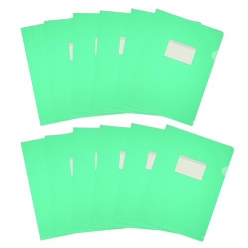 PATIKIL 12er Pack L-Typ Kunststoffordner, Briefgröße Klarsichthüllen für Dokumente Papiertaschen Projektordner mit Tasche für Zuhause Büro, Grün PATIKIL 12er Pack L-Typ Kunststoffordner, Briefgröße Klarsichthüllen für Dokumente Papiertaschen Projektordner mit Tasche für Zuhause Büro, Grün von PATIKIL