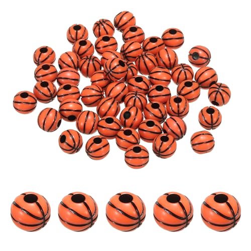 PATIKIL 12mm Sport Kugel Perlen 50Stk Acryl Basketball Perlen Masse Rund Sport Abstandhalter Perlen für Basteln Armbänder Halsketten Herstellung Braun PATIKIL 12mm Sport Kugel Perlen 50Stk Acryl Basketball Perlen Masse Rund Sport Abstandhalter Perlen für Basteln Armbänder Halsketten Herstellung Braun von PATIKIL