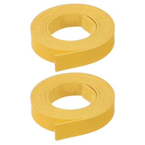 PATIKIL 12mm x 1m Lederband Flach, 1.5mm Dick Breit Lederriemen Flaches Wildleder Lederbänder für DIY Zubehör Haustierhalsbänder Gitarrengürtel Halskette Armband, 2 Stück Gelb PATIKIL 12mm x 1m Lederband Flach, 1.5mm Dick Breit Lederriemen Flaches Wildleder Lederbänder für DIY Zubehör Haustierhalsbänder Gitarrengürtel Halskette Armband, 2 Stück Gelb von PATIKIL