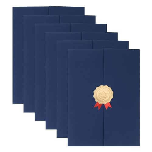 PATIKIL 12x8.7" Urkundenhalter, 6 Stück Dreifach gefaltete Urkundenmappe für 11.7x8.3" Urkundenpapier, Karton, Dokumentenpapier, Blau PATIKIL 12x8.7" Urkundenhalter, 6 Stück Dreifach gefaltete Urkundenmappe für 11.7x8.3" Urkundenpapier, Karton, Dokumentenpapier, Blau von PATIKIL