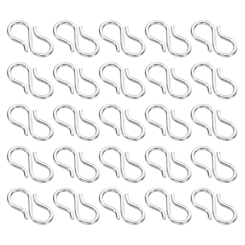 PATIKIL 13x4mm S-Haken-Verschluss, 50 Stück 304 Edelstahl S-förmiger Schmuckverschluss für Schmuckherstellung Halskette Armband Basteln DIY Zubehör, Silber PATIKIL 13x4mm S-Haken-Verschluss, 50 Stück 304 Edelstahl S-förmiger Schmuckverschluss für Schmuckherstellung Halskette Armband Basteln DIY Zubehör, Silber von PATIKIL