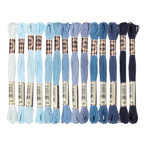 PATIKIL 14 Stück Stickgarn, je 8m, 6fädig, Polyester Stickfäden Armbandfaden für Kreuzstich, Handstickerei, DIY-Handwerksprojekte, Mehrfarbig Blau PATIKIL 14 Stück Stickgarn, je 8m, 6fädig, Polyester Stickfäden Armbandfaden für Kreuzstich, Handstickerei, DIY-Handwerksprojekte, Mehrfarbig Blau von PATIKIL