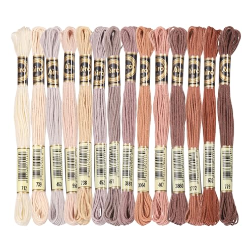 PATIKIL 14 Stück Stickgarn, je 8m, 6fädig, Polyester Stickfäden Armbandgarn für Kreuzstich, Handstickerei, DIY-Handwerksprojekte, Mehrfarbig Beige Braun PATIKIL 14 Stück Stickgarn, je 8m, 6fädig, Polyester Stickfäden Armbandgarn für Kreuzstich, Handstickerei, DIY-Handwerksprojekte, Mehrfarbig Beige Braun von PATIKIL
