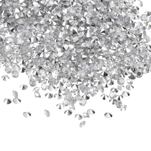 PATIKIL 14000 Stück Hochzeits-Tischstreuung Konfetti Kristalle 3mm Acryl-Diamanten Vasenfüller Edelsteine für Tischdekorationen Brautdusche Party, Silber von PATIKIL