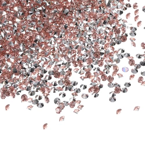 PATIKIL 14000 Stück Hochzeitstisch-Streu-Konfetti-Kristalle 3mm Acryl-Diamanten Vasenfüller Edelsteine für Tischdekorationen Brautdusche Party, Silber, Pink. von PATIKIL