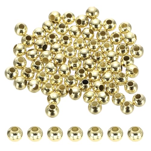 PATIKIL 14K Gold Filled Spacer Beads, 64 Stück 3mm Metallglanz Runde Perlen für Armband Schmuckherstellung Halskette DIY PATIKIL 14K Gold Filled Spacer Beads, 64 Stück 3mm Metallglanz Runde Perlen für Armband Schmuckherstellung Halskette DIY von PATIKIL