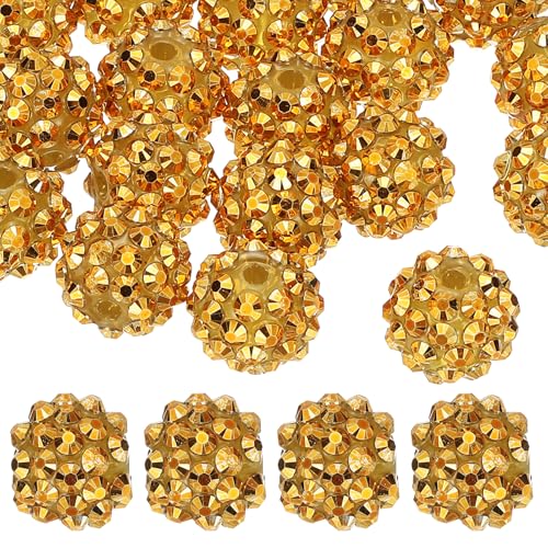 PATIKIL 14mm Harz Strass Perlen für beadbare Stifte, 20er Pack Ball Disco Glitzernde Chunk Runde Fokal Bubblegum Perlen für Schmuckherstellung Handwerk DIY, Goldgelb PATIKIL 14mm Harz Strass Perlen für beadbare Stifte, 20er Pack Ball Disco Glitzernde Chunk Runde Fokal Bubblegum Perlen für Schmuckherstellung Handwerk DIY, Goldgelb von PATIKIL