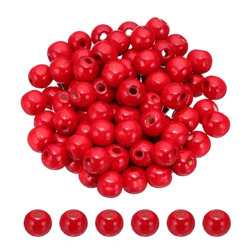 PATIKIL 14mm Holzperlen für Bastelarbeiten, 100 Stück runde Perlen lose Abstandshalterperlen für Makramee-Schmuckarmband DIY handgefertigte Dekoration, Rot PATIKIL 14mm Holzperlen für Bastelarbeiten, 100 Stück runde Perlen lose Abstandshalterperlen für Makramee-Schmuckarmband DIY handgefertigte Dekoration, Rot von PATIKIL