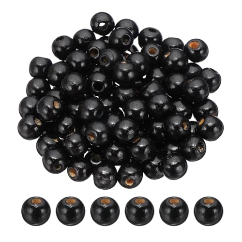 PATIKIL 14mm Holzperlen für Bastelarbeiten, 100 Stück runde Perlen lose Abstandshalterperlen für Makramee-Schmuckarmband DIY handgefertigte Dekoration, Schwarz PATIKIL 14mm Holzperlen für Bastelarbeiten, 100 Stück runde Perlen lose Abstandshalterperlen für Makramee-Schmuckarmband DIY handgefertigte Dekoration, Schwarz von PATIKIL