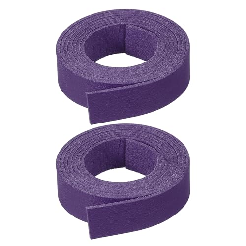 PATIKIL 15mm x 1m Lederband Flach, 1.5mm Dick Breit Lederriemen Flaches Wildleder Lederbänder für DIY Zubehör Haustierhalsbänder Gitarrengürtel Halskette Armband, 2 Stück Dunkelviolett von PATIKIL
