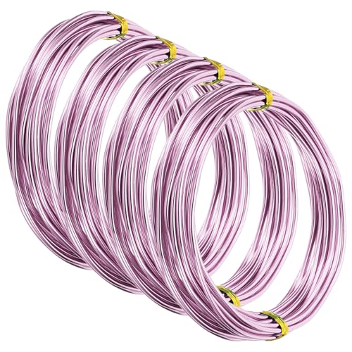 PATIKIL 16,4ft Aluminiumdraht, 4 Stück Schmuckdraht Bonsaidraht Metall Basteldraht 2 mm 12 Gauge-Draht für Handwerk Bonsai Schmuckherstellung Perlen Pflanzen Gartenarbeit, Pink PATIKIL 16,4ft Aluminiumdraht, 4 Stück Schmuckdraht Bonsaidraht Metall Basteldraht 2 mm 12 Gauge-Draht für Handwerk Bonsai Schmuckherstellung Perlen Pflanzen Gartenarbeit, Pink von PATIKIL