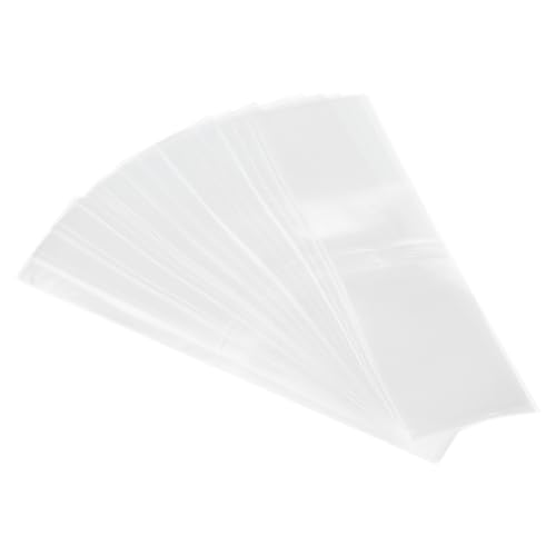 PATIKIL 165x45mm PVC Perforierte Schrumpfbänder, 500 Stück Schrumpffolie für Flaschen, Gläser, Dosen und Dosen, passend für Kappe mit Durchmesser 4,06 bis 4,13", Transparent von PATIKIL