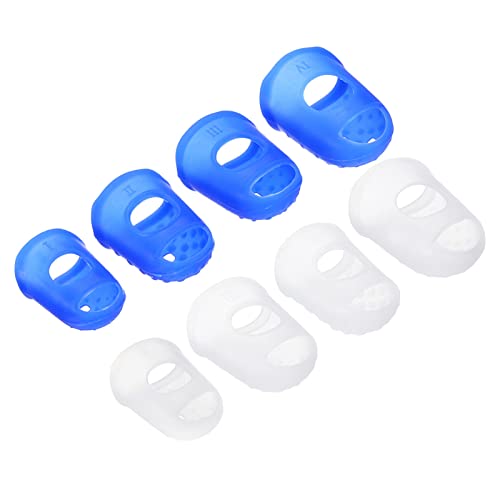 PATIKIL 16Pack Gummi Fingerspitze Silikon Daumen Fingerkuppen Schutz Abdeckungen Polster Fingerhut für Gitarre Spielen Büro Zählen Nähen Klar Blau 4 Größe PATIKIL 16Pack Gummi Fingerspitze Silikon Daumen Fingerkuppen Schutz Abdeckungen Polster Fingerhut für Gitarre Spielen Büro Zählen Nähen Klar Blau 4 Größe von PATIKIL