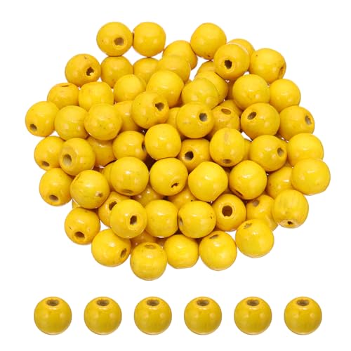 PATIKIL 16mm Holzperlen für Bastelarbeiten, 100 Stück runde Perlen lose Abstandshalterperlen für Makramee-Schmuckarmband DIY handgefertigte Dekoration, Gelb PATIKIL 16mm Holzperlen für Bastelarbeiten, 100 Stück runde Perlen lose Abstandshalterperlen für Makramee-Schmuckarmband DIY handgefertigte Dekoration, Gelb von PATIKIL