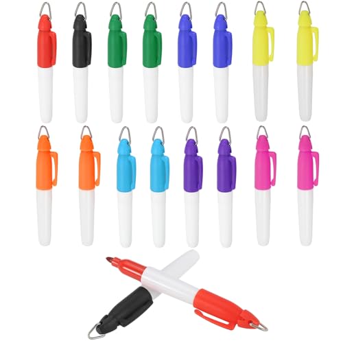 PATIKIL 18 Stk. Mini Permanent Marker mit Clips Golfball-Marker Stift Abzeichen Tinte Stifte Golf Schlüsselanhänger Clips für Home Office Zubehör Sport Outdoor-Aktivitäten, Multicolor PATIKIL 18 Stk. Mini Permanent Marker mit Clips Golfball-Marker Stift Abzeichen Tinte Stifte Golf Schlüsselanhänger Clips für Home Office Zubehör Sport Outdoor-Aktivitäten, Multicolor von PATIKIL