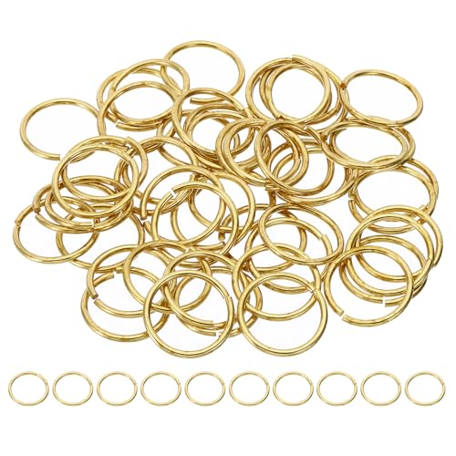PATIKIL 18mm Offene Sprungringe, 50 Stück Massiv Kupfer Runde Ring Charme Schleifen Verbinder für Schmuckherstellung Kristall Girlanden Halsketten Ohrringe Kupfer. von PATIKIL