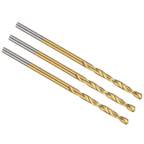 PATIKIL 1mm Bohrer, M42 8% Hochgeschwindigkeitsstahl Jobber Gerader Schaft 135° Titan-Nitrid (TiN) Beschichtet für Hartmetall-Edelstahl - 3er Pack von PATIKIL
