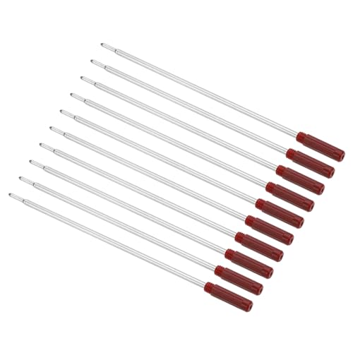 PATIKIL 1mm Kugelschreibermine, 10 Stück Kugelschreiber Ersatzminen mittlere Spitze Metall Kompatibel Austauschbar Ersatz für Stift, Schreiben, Büro, Rot PATIKIL 1mm Kugelschreibermine, 10 Stück Kugelschreiber Ersatzminen mittlere Spitze Metall Kompatibel Austauschbar Ersatz für Stift, Schreiben, Büro, Rot von PATIKIL