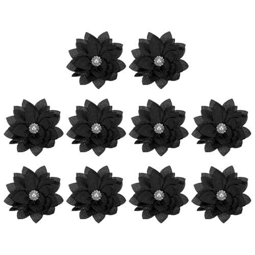 PATIKIL 2,4" Stoffbroschen Blumen, 10 Stück Stoffblumen für Broschen-Nadeln, Stoff-Applikationen für Haarbänder mit Perle für DIY-Handwerk Hochzeitsdekoration, Schwarz PATIKIL 2,4" Stoffbroschen Blumen, 10 Stück Stoffblumen für Broschen-Nadeln, Stoff-Applikationen für Haarbänder mit Perle für DIY-Handwerk Hochzeitsdekoration, Schwarz von PATIKIL