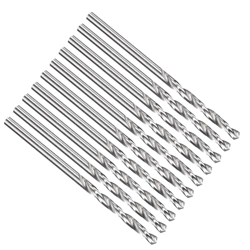 PATIKIL 2,4 mm Bohrer, Jobber gerade Schaft M2 High-Speed-Stahl 135° Unbeschichtet Hell für Edelstahl mittelhartes Metall - 10er Pack von PATIKIL