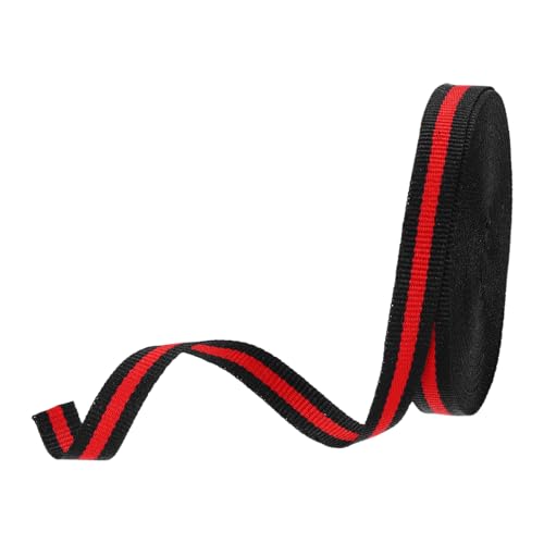 PATIKIL Geschenkband Hochzeit 9.14m, 10mm Breit Schleifenband, Gestreiftes Satinband für Bastelarbeiten, Geschenkverpackung, Hochzeitsdekoration (Schwarz Rot) von PATIKIL