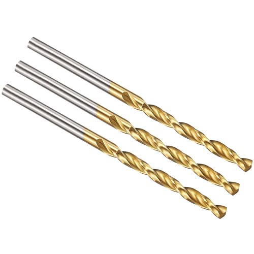 PATIKIL 2,6 mm Bohrer, M42 8% Hochgeschwindigkeitsstahl Jobber Gerader Schaft 135° Titan-Nitrid (TiN) beschichtet für Hartmetall-Edelstahl - 3er Pack von PATIKIL