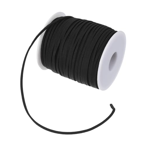 PATIKIL 2,65mm x 45m Wildlederband, Lederband Kette Farbe Bastelschnur Wildleder Spitze Kordel Band Schnur für Armbänder für Blumenbündel Band Verpackung Schmuck Halsketten, Schwarz von PATIKIL