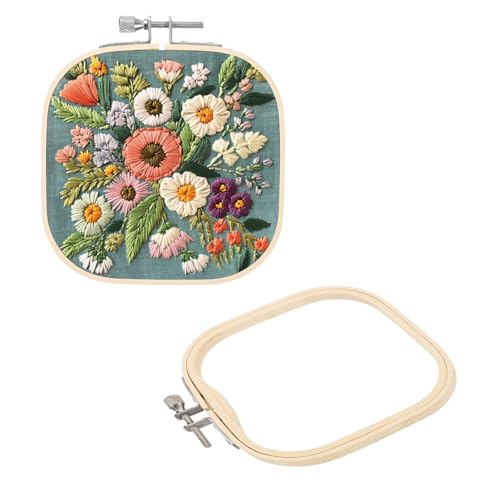PATIKIL 2 Stück 5,1" x 5,1" Bambus Stickrahmen, Quadratische Verstellbare Kreuzstichrahmen Stickring Punch Needle Rahmen Stickständer für Embroidery Kreuzstich DIY Nähen Dekoration PATIKIL 2 Stück 5,1" x 5,1" Bambus Stickrahmen, Quadratische Verstellbare Kreuzstichrahmen Stickring Punch Needle Rahmen Stickständer für Embroidery Kreuzstich DIY Nähen Dekoration von PATIKIL