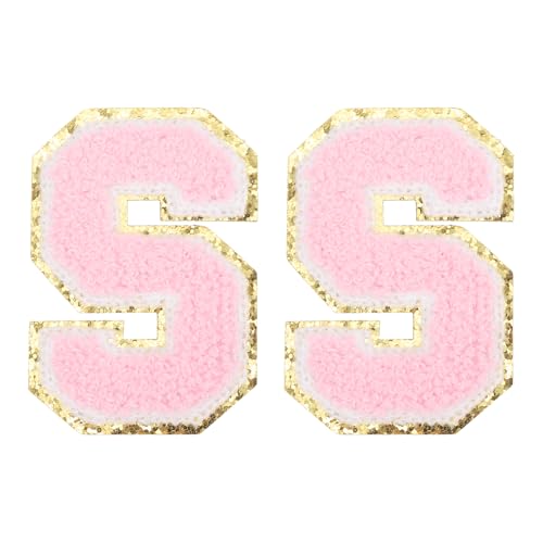 PATIKIL 2 Stück Bügelbuchstaben-Patches, Chenille-Glitzerbuchstaben-Patch Pink, Alphabet S PATIKIL 2 Stück Bügelbuchstaben-Patches, Chenille-Glitzerbuchstaben-Patch Pink, Alphabet S von PATIKIL
