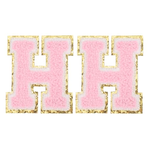 PATIKIL 2 Stück Chenille Bügelbuchstaben, Buchstaben Aufbügeln Chenille-Glitzerbuchstaben-Patch für DIY-Kleidung, Stoff, Schuhe, Taschen, Pink, Alphabet H PATIKIL 2 Stück Chenille Bügelbuchstaben, Buchstaben Aufbügeln Chenille-Glitzerbuchstaben-Patch für DIY-Kleidung, Stoff, Schuhe, Taschen, Pink, Alphabet H von PATIKIL