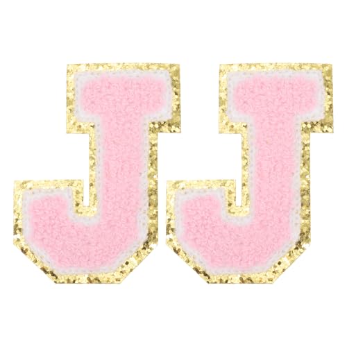 PATIKIL 2 Stück Chenille Bügelbuchstaben, Buchstaben Aufbügeln Chenille-Glitzerbuchstaben-Patch für DIY-Kleidung, Stoff, Schuhe, Taschen, Pink, Alphabet J PATIKIL 2 Stück Chenille Bügelbuchstaben, Buchstaben Aufbügeln Chenille-Glitzerbuchstaben-Patch für DIY-Kleidung, Stoff, Schuhe, Taschen, Pink, Alphabet J von PATIKIL