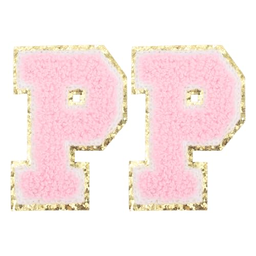 PATIKIL 2 Stück Chenille Bügelbuchstaben, Buchstaben Aufbügeln Chenille-Glitzerbuchstaben-Patch für DIY-Kleidung, Stoff, Schuhe, Taschen, Pink, Alphabet P PATIKIL 2 Stück Chenille Bügelbuchstaben, Buchstaben Aufbügeln Chenille-Glitzerbuchstaben-Patch für DIY-Kleidung, Stoff, Schuhe, Taschen, Pink, Alphabet P von PATIKIL