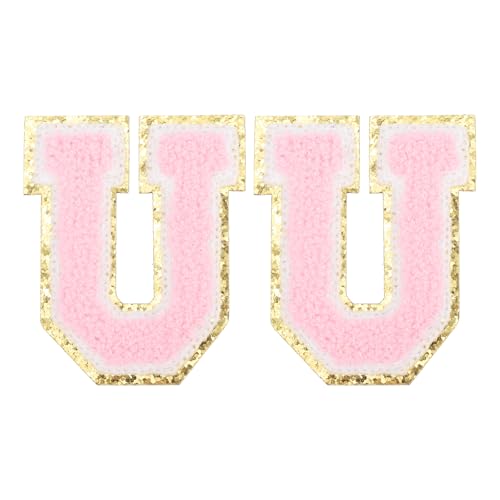 PATIKIL 2 Stück Chenille Bügelbuchstaben, Buchstaben Aufbügeln Chenille-Glitzerbuchstaben-Patch für DIY-Kleidung, Stoff, Schuhe, Taschen, Pink, Alphabet U PATIKIL 2 Stück Chenille Bügelbuchstaben, Buchstaben Aufbügeln Chenille-Glitzerbuchstaben-Patch für DIY-Kleidung, Stoff, Schuhe, Taschen, Pink, Alphabet U von PATIKIL