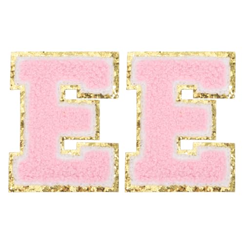 PATIKIL 2 Stück Chenille Bügelbuchstaben aus Buchstaben Aufbügeln Chenille-Glitzerbuchstaben für DIY-Kleidung, Stoff, Schuhe, Taschen, Pink, Alphabet E PATIKIL 2 Stück Chenille Bügelbuchstaben aus Buchstaben Aufbügeln Chenille-Glitzerbuchstaben für DIY-Kleidung, Stoff, Schuhe, Taschen, Pink, Alphabet E von PATIKIL