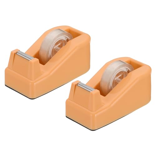 PATIKIL 2 Stück Klebebandspender Schreibtisch, Kleiner Klebebandspender Niedlicher Desktop-Spenderhalter für Klebeband Büro Schreibtisch, Orange PATIKIL 2 Stück Klebebandspender Schreibtisch, Kleiner Klebebandspender Niedlicher Desktop-Spenderhalter für Klebeband Büro Schreibtisch, Orange von PATIKIL