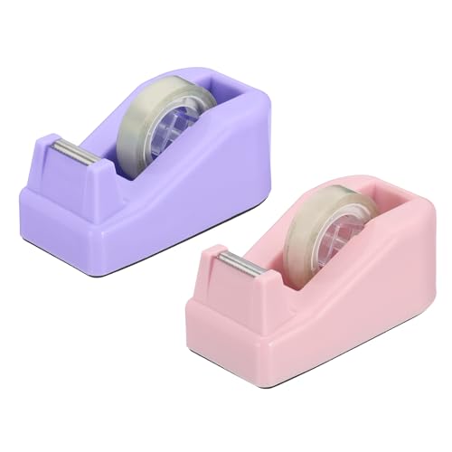 PATIKIL 2 Stück Klebebandspender für den Schreibtisch, Kleiner Klebebandspender Niedlicher Desktop-Spenderhalter für Klebeband Büro-Desktop, Pink Lila PATIKIL 2 Stück Klebebandspender für den Schreibtisch, Kleiner Klebebandspender Niedlicher Desktop-Spenderhalter für Klebeband Büro-Desktop, Pink Lila von PATIKIL