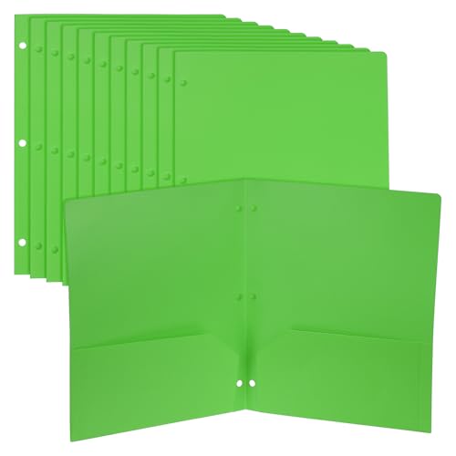 PATIKIL 2-Taschen-Ordner, 12er-Pack, robuste Poly-Taschenordner im Briefformat, 3-Loch-Projektordner mit Visitenkartenschlitz, passend für 3-Ring-Ordner im Büro und zu Hause, grün PATIKIL 2-Taschen-Ordner, 12er-Pack, robuste Poly-Taschenordner im Briefformat, 3-Loch-Projektordner mit Visitenkartenschlitz, passend für 3-Ring-Ordner im Büro und zu Hause, grün von PATIKIL